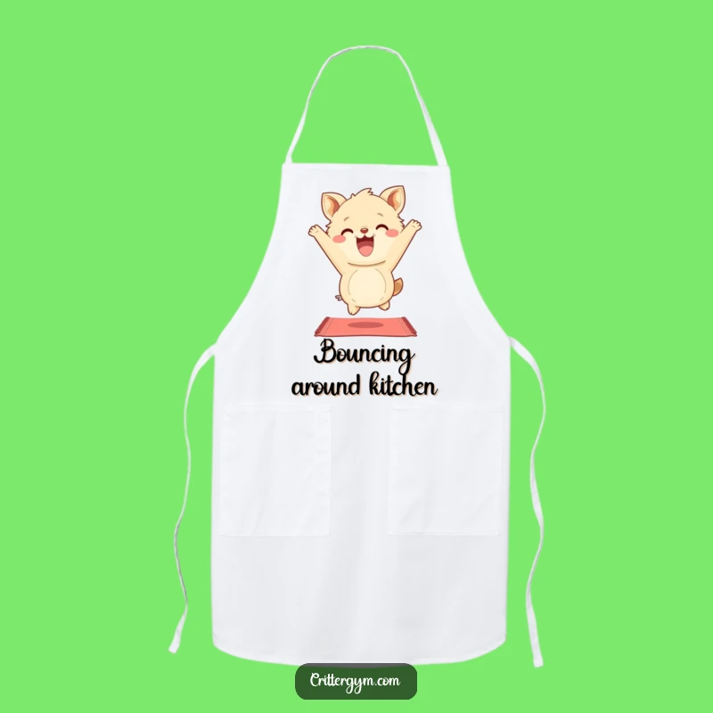 Funny Kitchen Apron: Fluffy Animal Yoga Bounce, Hilarious Cooking Gift