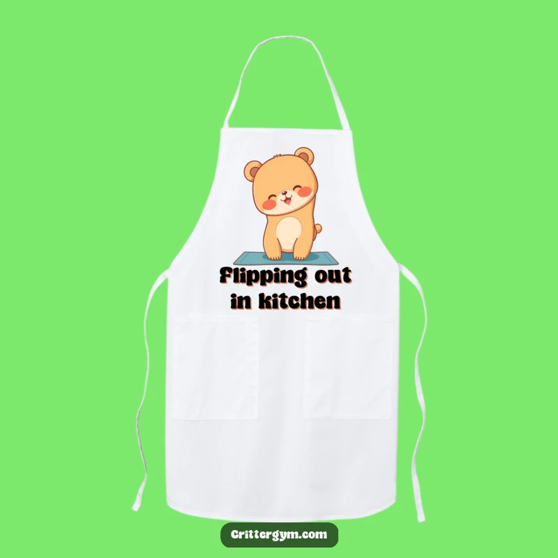 Funny Bear Cub Yoga Apron: Hilarious Kitchen Handstand for Budding Chefs