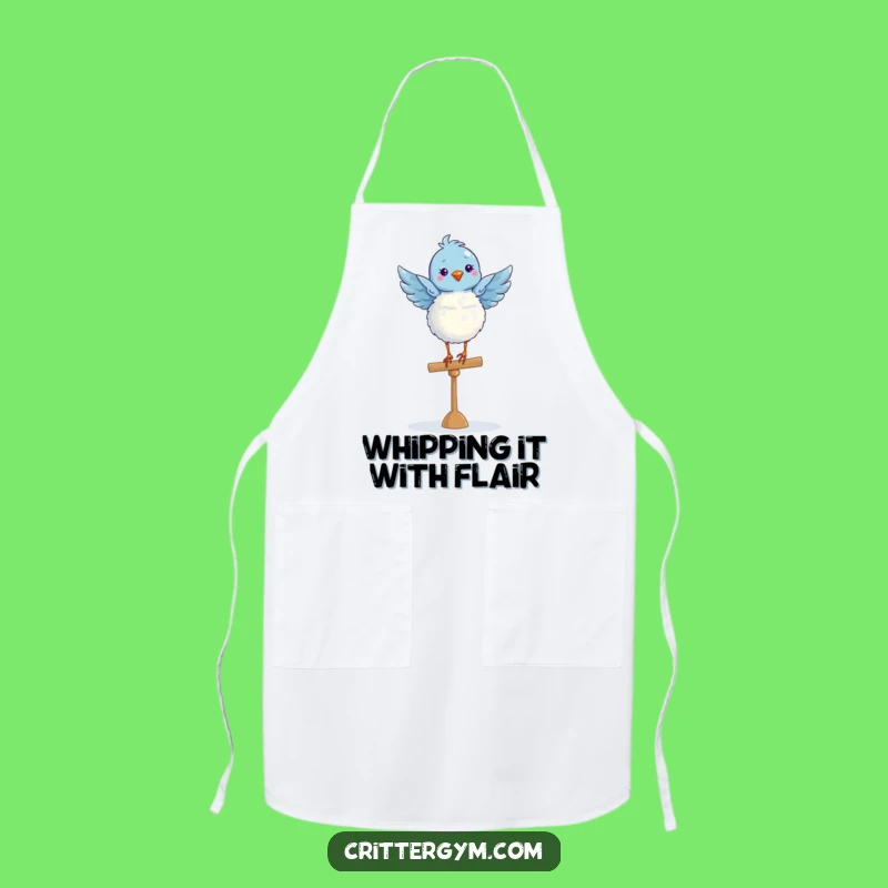 Funny Blue Bird Ballet Apron: Cook with Grace and Humor