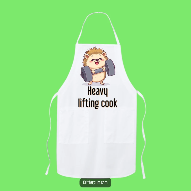 Funny Hedgehog Apron: Cook with Determination Like a Gym Hero