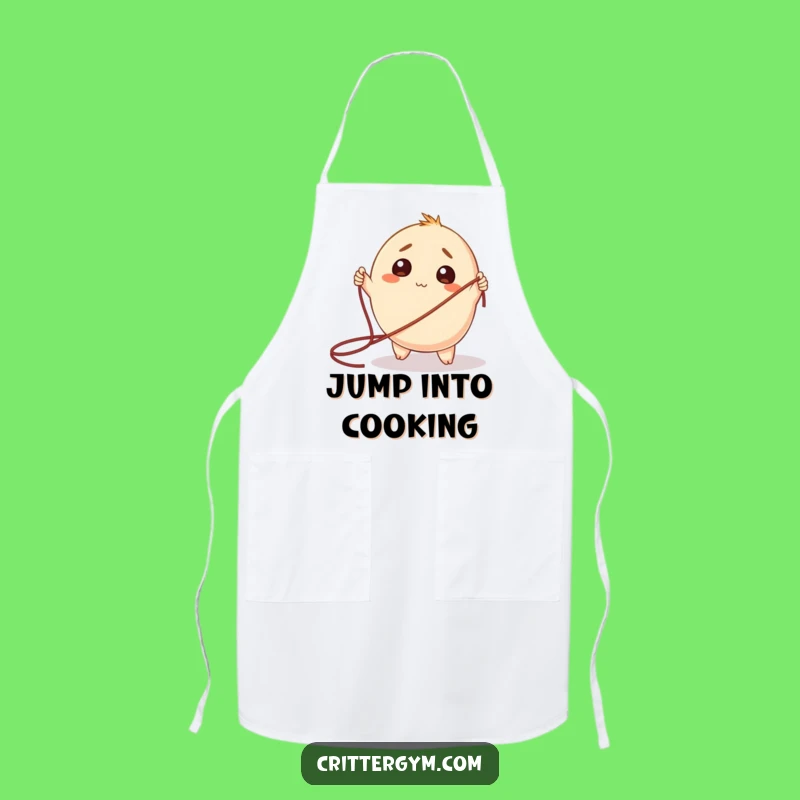 Funny Kitchen Apron: Bewildered Creature Jump Rope, Hilarious Cooking Gift