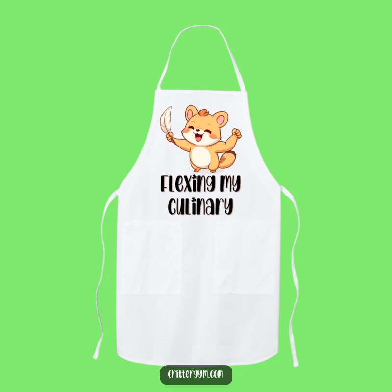 Funny Kitchen Apron: Tiny Animal Flex, Hilarious Cooking Gift
