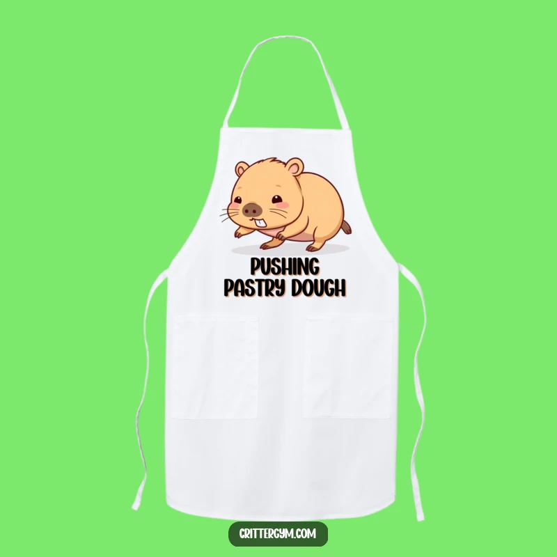 Kitchen Effort Funny Kawaii Capybara Push-Up Apron, Humorous Cooking Gift
