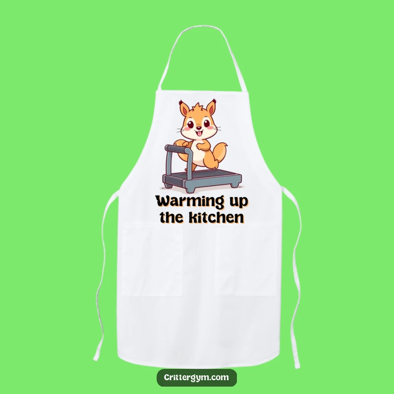 Funny Kawaii Squirrel Treadmill Apron: Hilarious Chef Gift for Kitchen Workouts