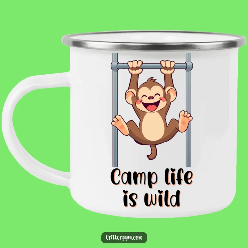 Funny Monkey Pull-Up Camping Mug: Hilarious Outdoor Companion for Playful Adventures