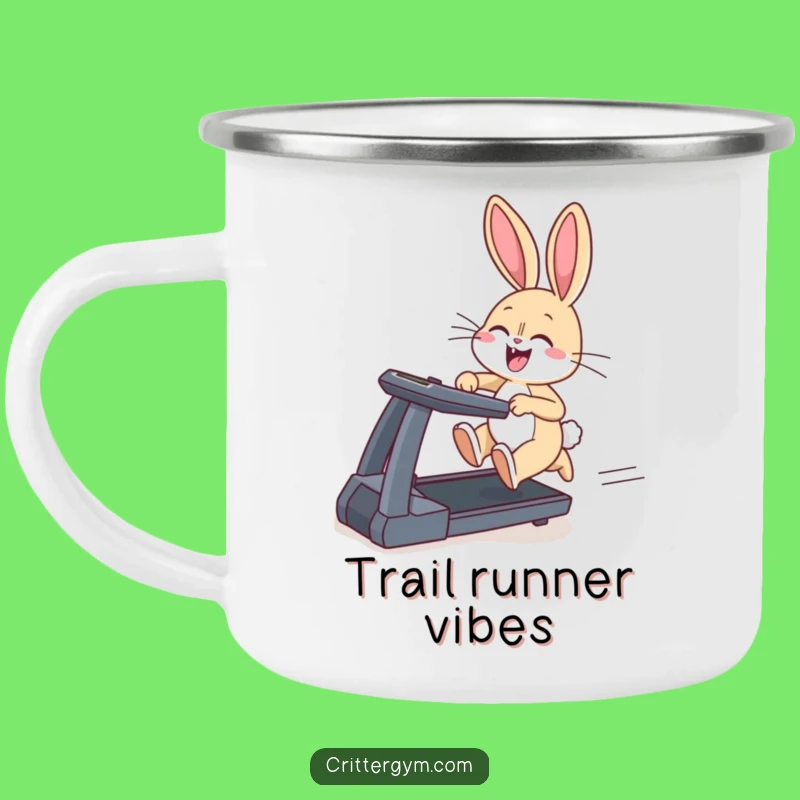 Funny Bunny Treadmill Camping Mug: Fuel Your Adventures with Laughter