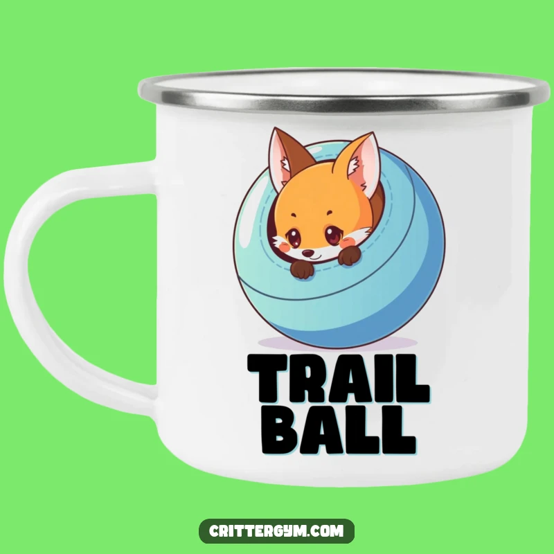 Funny Fox Exercise Ball Camping Mug: Adventure with Playful Charm