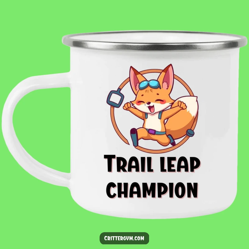 Funny Fox Fitness Leap Camping Mug: Fuel Your Adventures with Hilarious Fox Energy