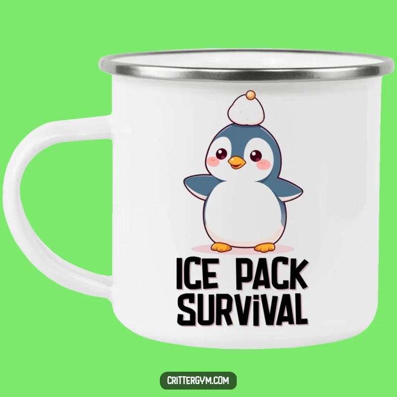 Funny Kawaii Penguin Head Weight Camping Mug: Hilarious Outdoor Balance Gift