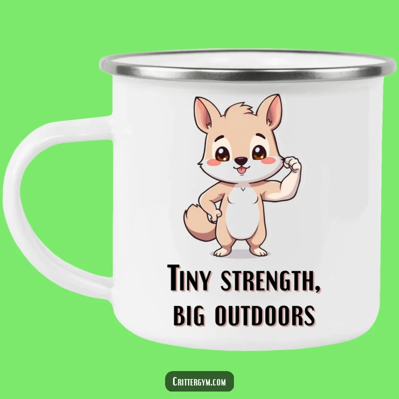 Funny Tiny Bicep Animal Camping Mug: Big Spirit, Small Biceps!