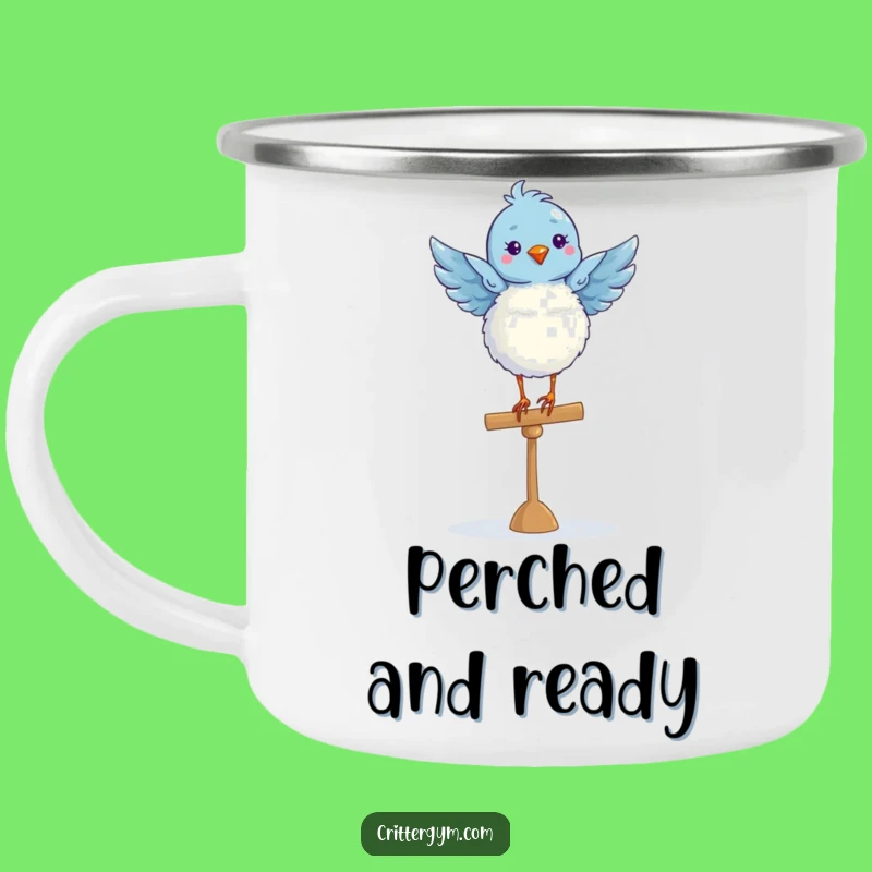 Funny Blue Bird Ballet Camping Mug: Sip with Grace Outdoors