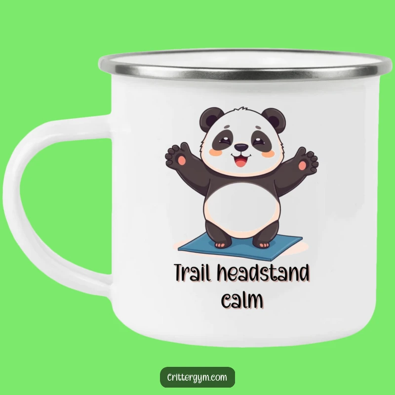 Funny Chubby Panda Yoga Headstand Camping Mug: Adventure Zen, Perfect Funny Gift