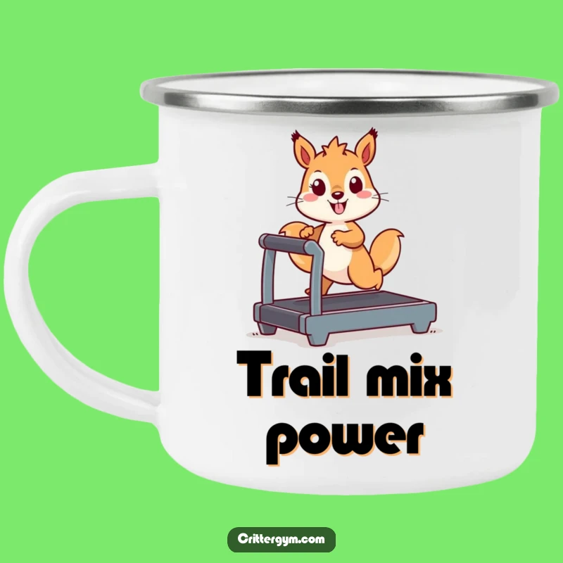 Funny Kawaii Squirrel Treadmill Camping Mug: Hilarious Outdoor Coffee Gift