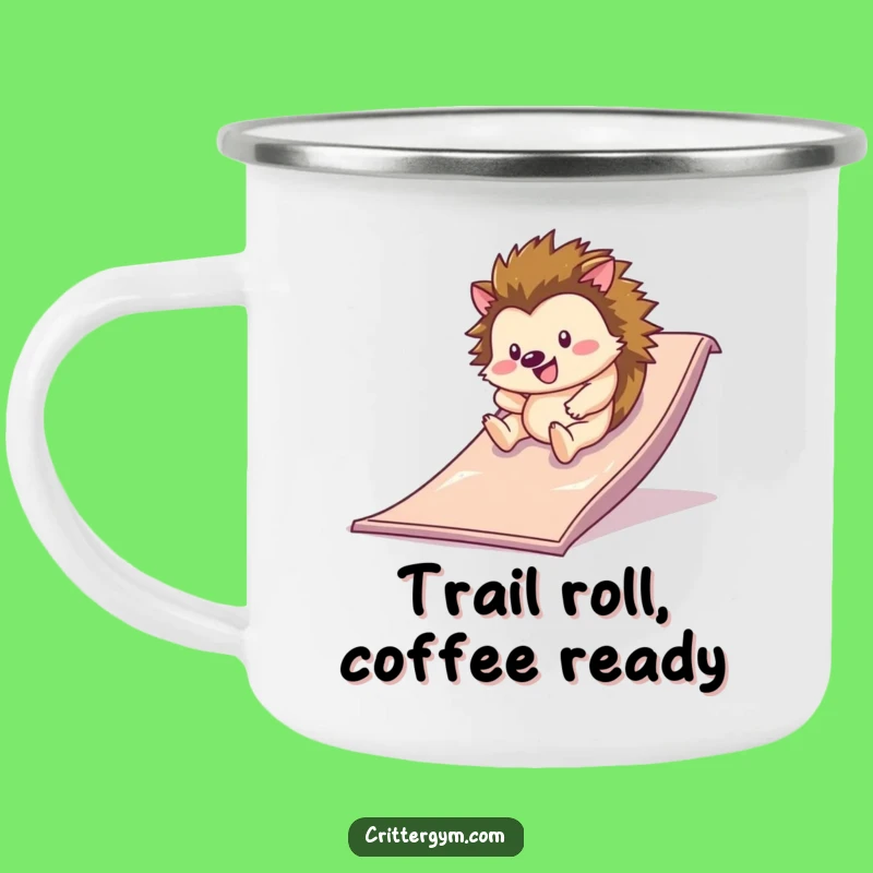 Funny Hedgehog Campfire Mug: Happy Rolls by the Firelight