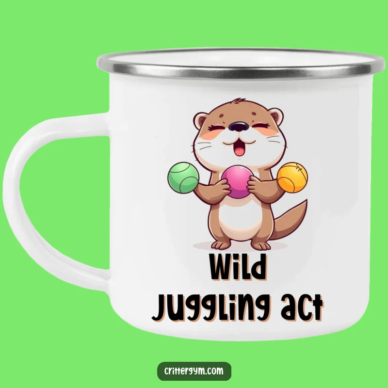 Funny Otter Juggling Camping Mug: Hilarious Drink Holder for Outdoor Adventures