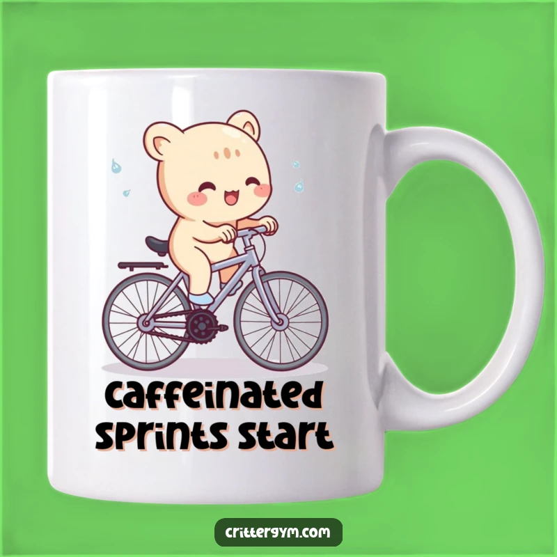 Funny Workout Mug: Creature on Bike, Hilarious Fitness Enthusiast Gift