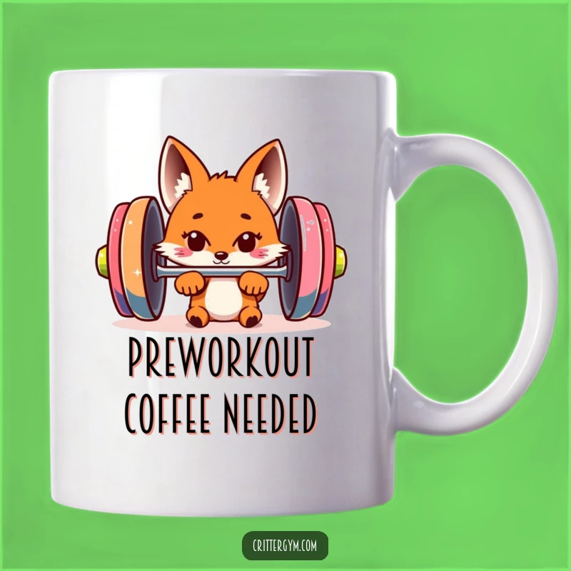 Funny Fox Barbell Mug: Peek into Humor with This Quirky Fitness Gift