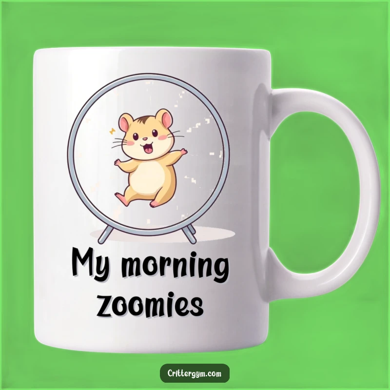 Funny Hamster Wheel Mug: Energetic Animal Character, Hilarious Motivation Gift