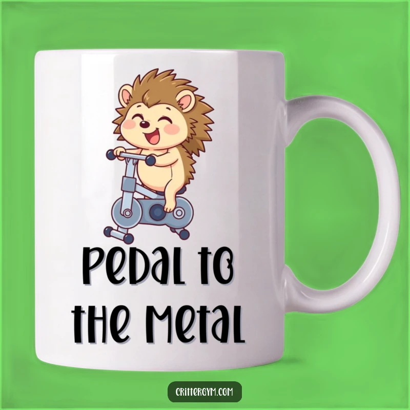 Funny Hedgehog Bike Mug: Hilarious Workout Gift for Speedy Spinners and Cute Animal Fans
