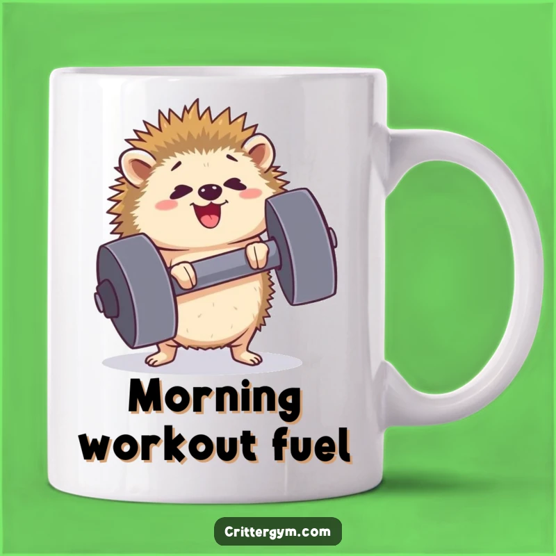 Funny Hedgehog Mug: Tiny Strength, Big Lifts, Happy Gym Effort Gift