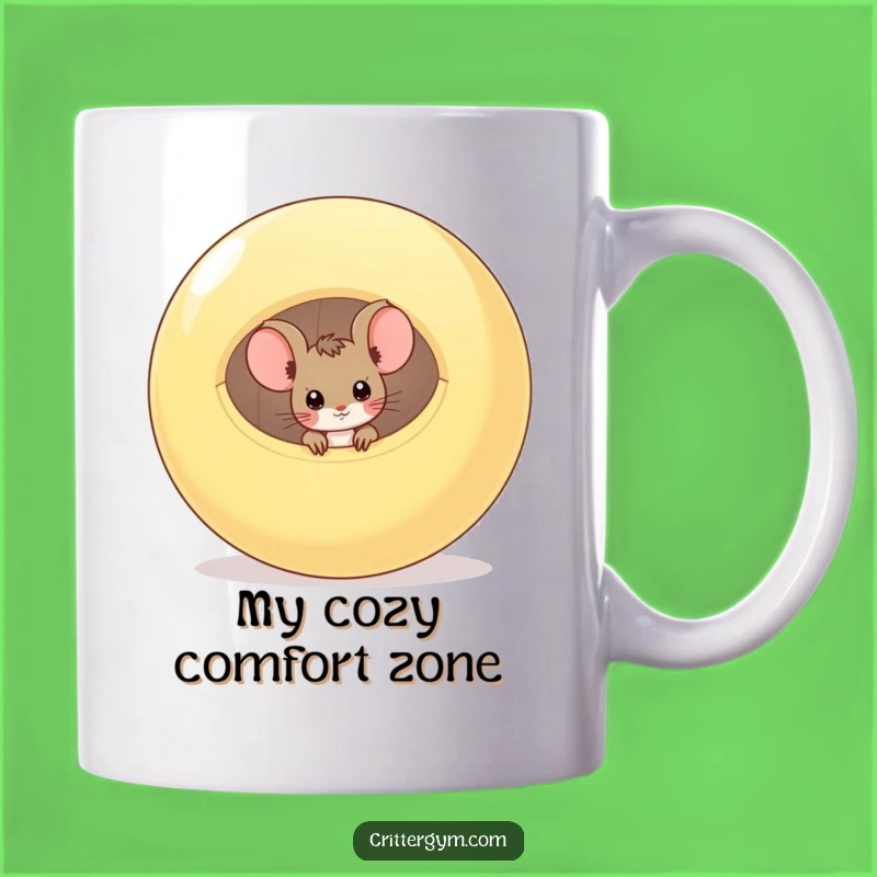 Funny Mouse Exercise Ball Mug: Peek-a-Boo Fitness Humor for Your Coffee