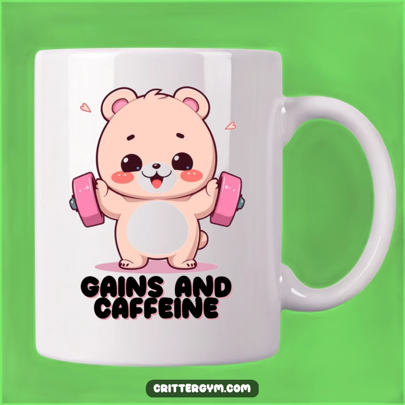 Funny Bear Workout Mug: Strong & Happy, Perfect Gym Gift