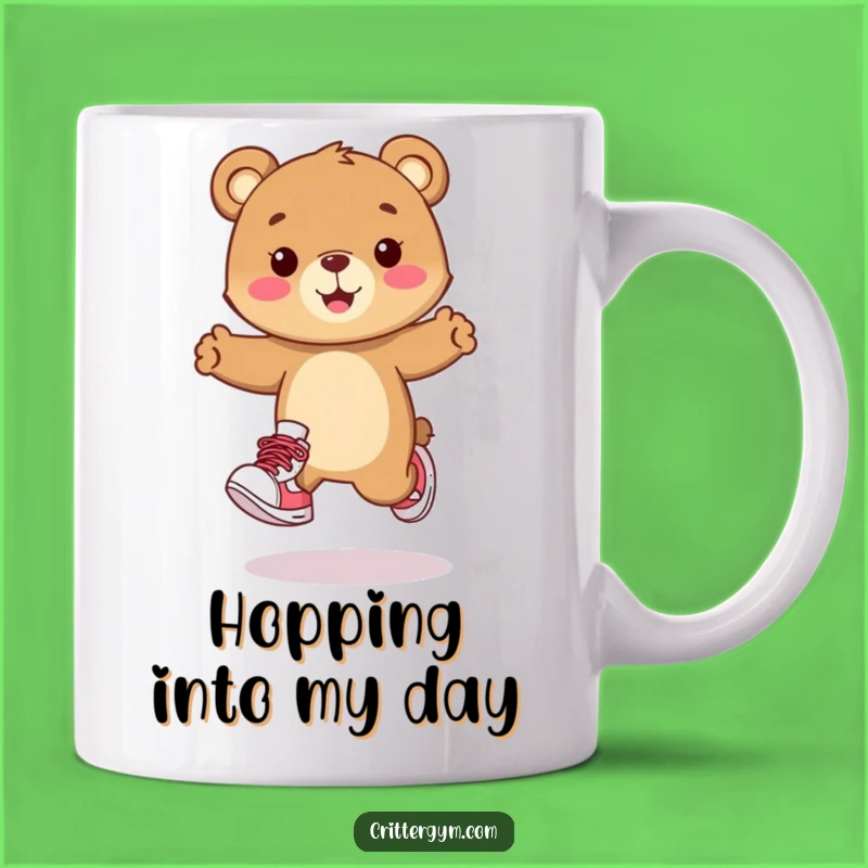 Funny Bear Cub Hop Mug - Adorable & Humorous Gift for Joyful Mornings