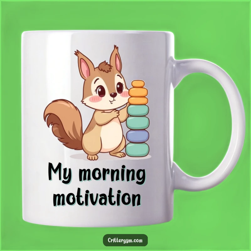 Funny Squirrel Lifting Weights Mug - Hilarious Gym Motivation Gift for Fitness Fanatics