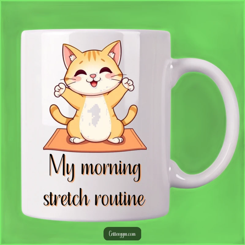 Funny Cat Yoga Stretch Mug: Hilarious Feline Fitness Gift for Cat Lovers