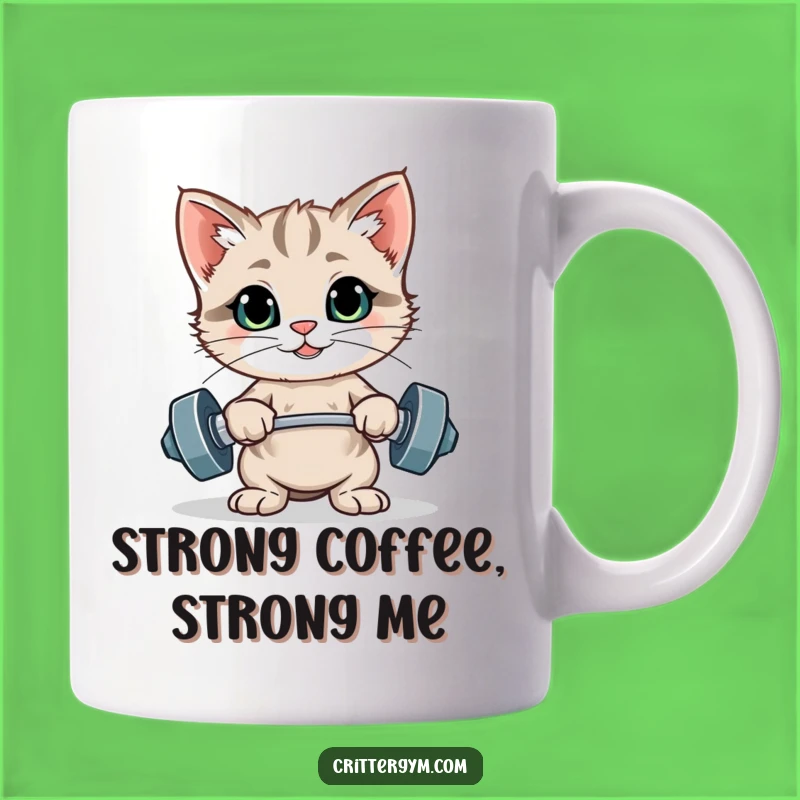 Funny Proud Kitten Weightlifting Mug: Hilarious Gym Rep Gift for Fitness Lovers