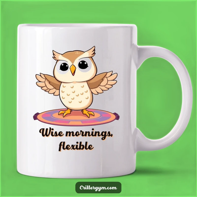 Funny Owl Splits Mug: Hilarious Yoga & Flexibility Gift for Wise Comedians and Bird Lovers