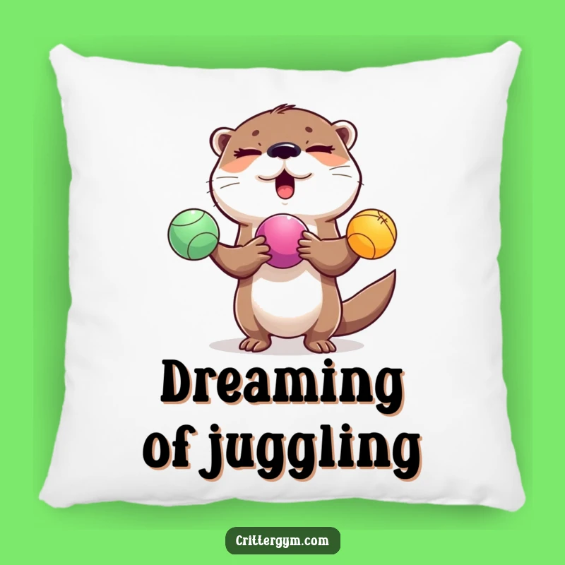 Funny Otter Juggling Pillow: Comfy Fun for Your Couch or Bedside