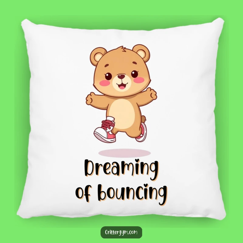 Funny Bear Cub Hop Pillow - Soft & Humorous Comfort for Playful Decor