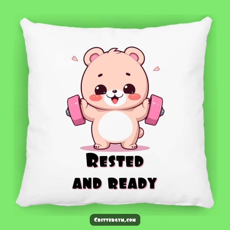 Funny Bear Workout Pillow: Cozy Strength, Perfect Rest Gift