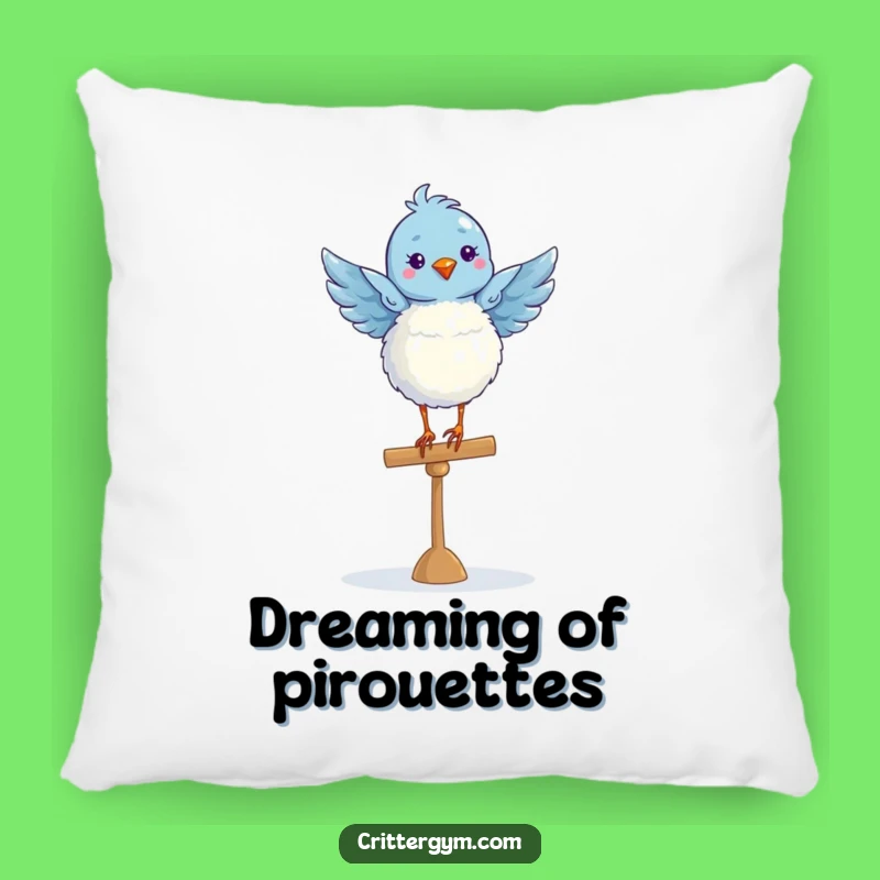 Funny Blue Bird Ballet Pillow: Soft Comfort with Elegant Charm
