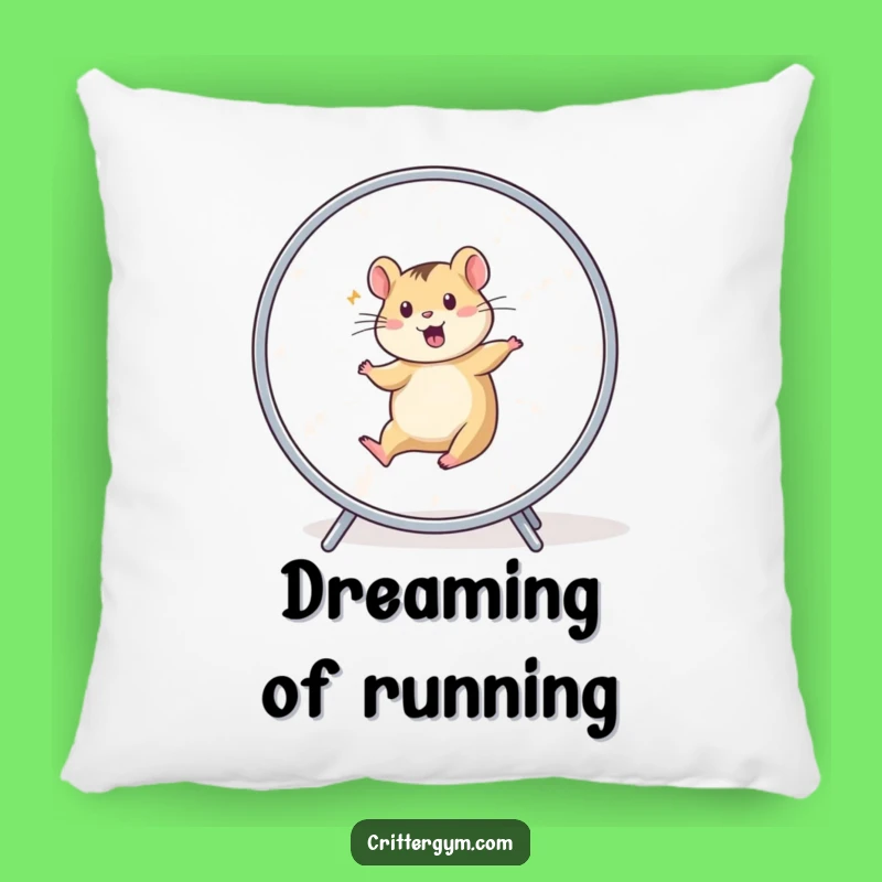 Funny Comfort Pillow: Hamster Wheel Runner Animal Cushion, Cozy Hilarious Gift