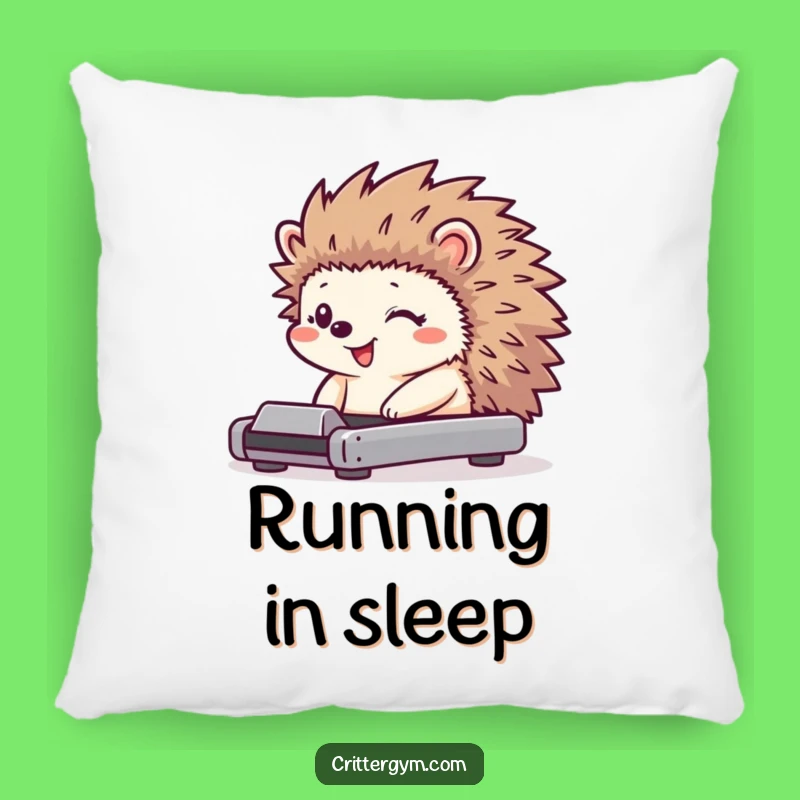 Funny Hedgehog Treadmill Pillow: Cozy Tiny Character Pillow