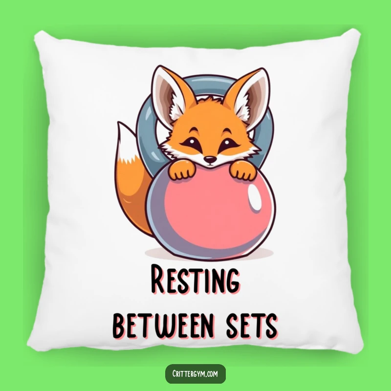 Funny Curious Fox Kettlebell Pillow - Plush Comfort & Hilarious Decor!