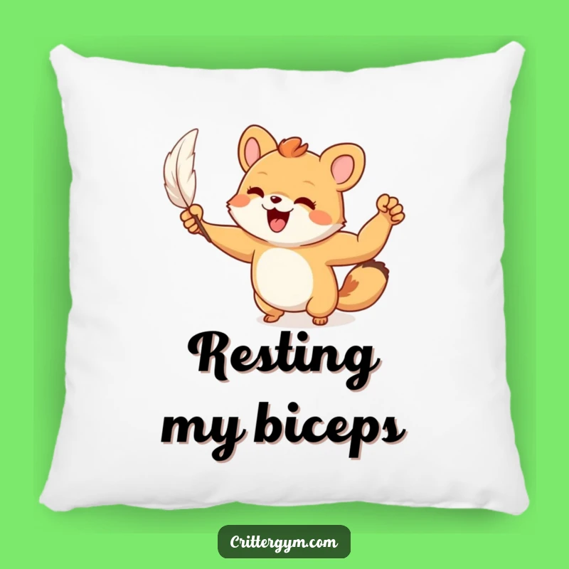Funny Comfort Pillow: Tiny Animal Flex, Hilarious Workout Accessory