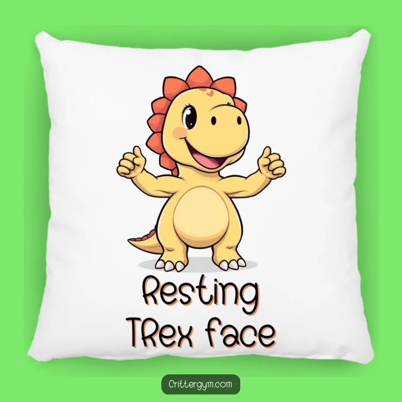 Funny Dino Biceps Pillow: Cozy Dinosaur Tiny Muscles - Hilarious Accent Pillow!