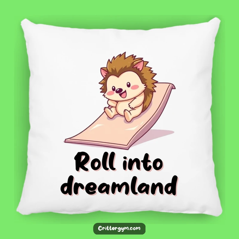 Funny Hedgehog Comfort Pillow: Cuddle Up with a Happy Roller