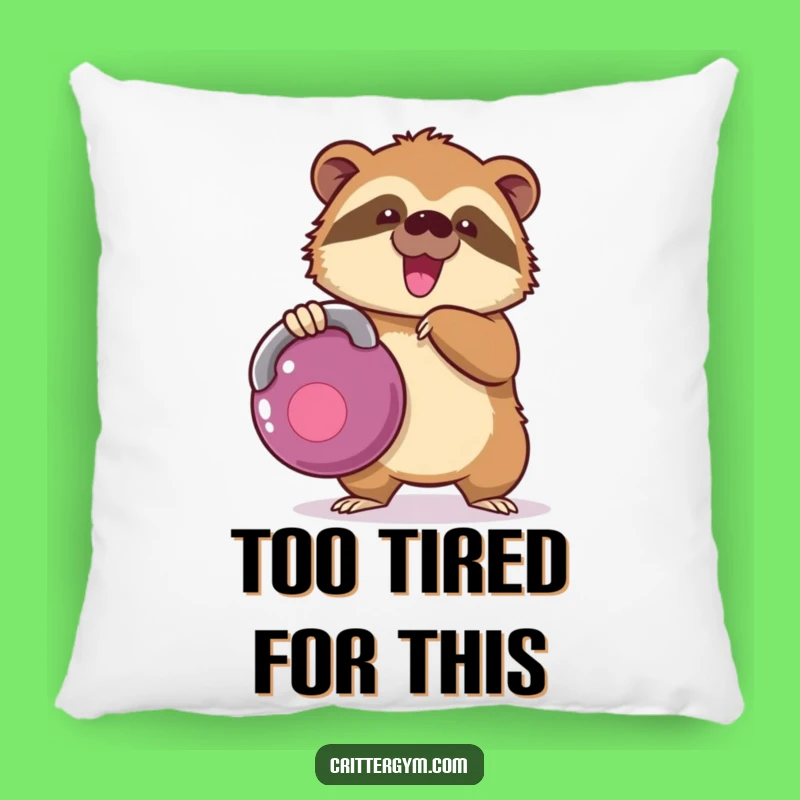 Comforting Funny Kawaii Sloth Kettlebell Pillow, Soft Gift for the Leisurely