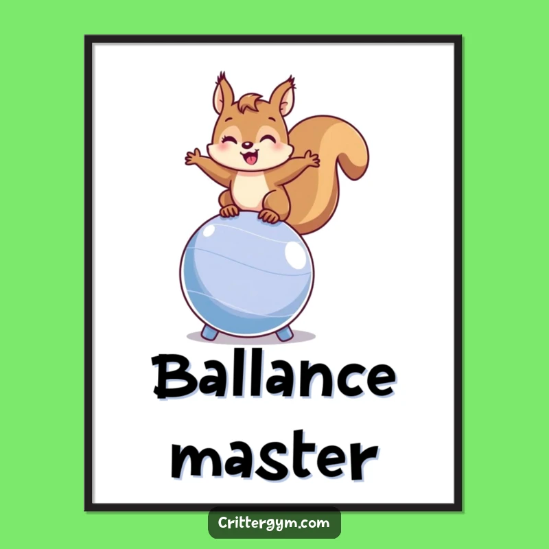 Funny Squirrel Fitness Digital Art: Instant Energetic Decor, Hilarious Fun