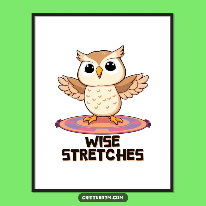 Funny Owl Splits Digital Art Print: Instant Yoga Humor, Perfect Quirky Gift Download