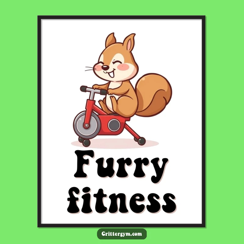 Funny Squirrel Workout Digital Art Print - Instant Hilarious Decor
