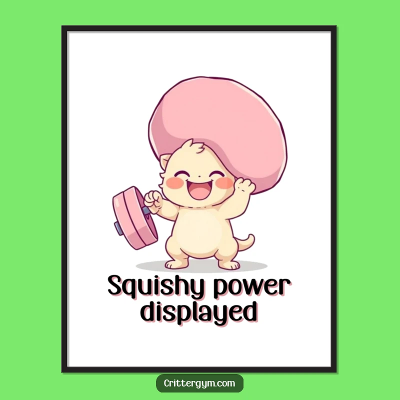Funny Squishy Weight Lifting Digital Art: Instant Hilarious Decor!