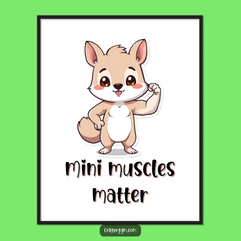 Funny Tiny Bicep Animal Digital Art: Instant Hilarious Decor!