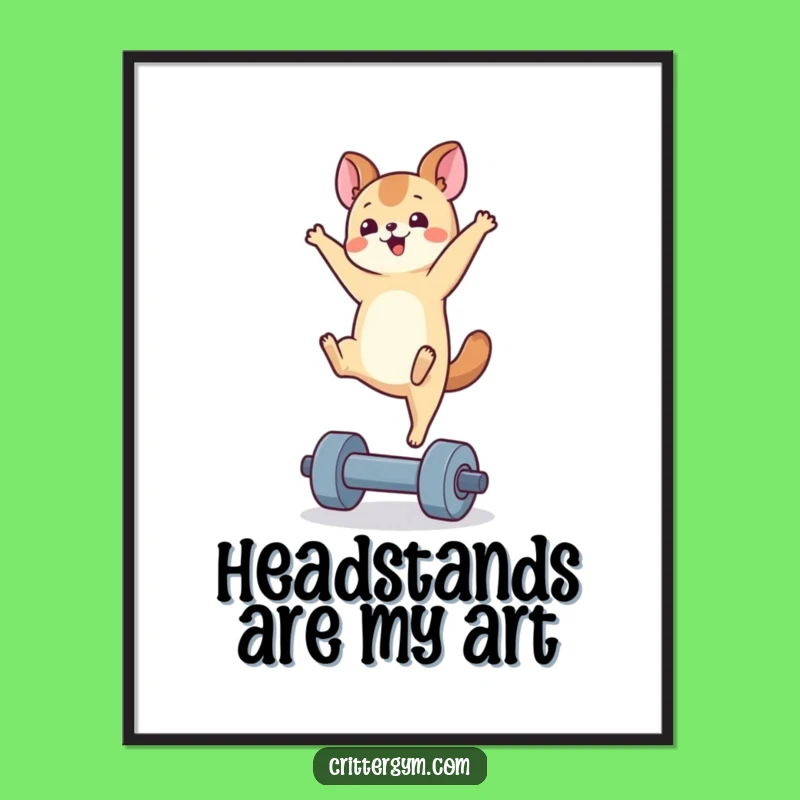 Funny Handstand Animal Digital Art: Instant Hilarious Wall Decor Gift!