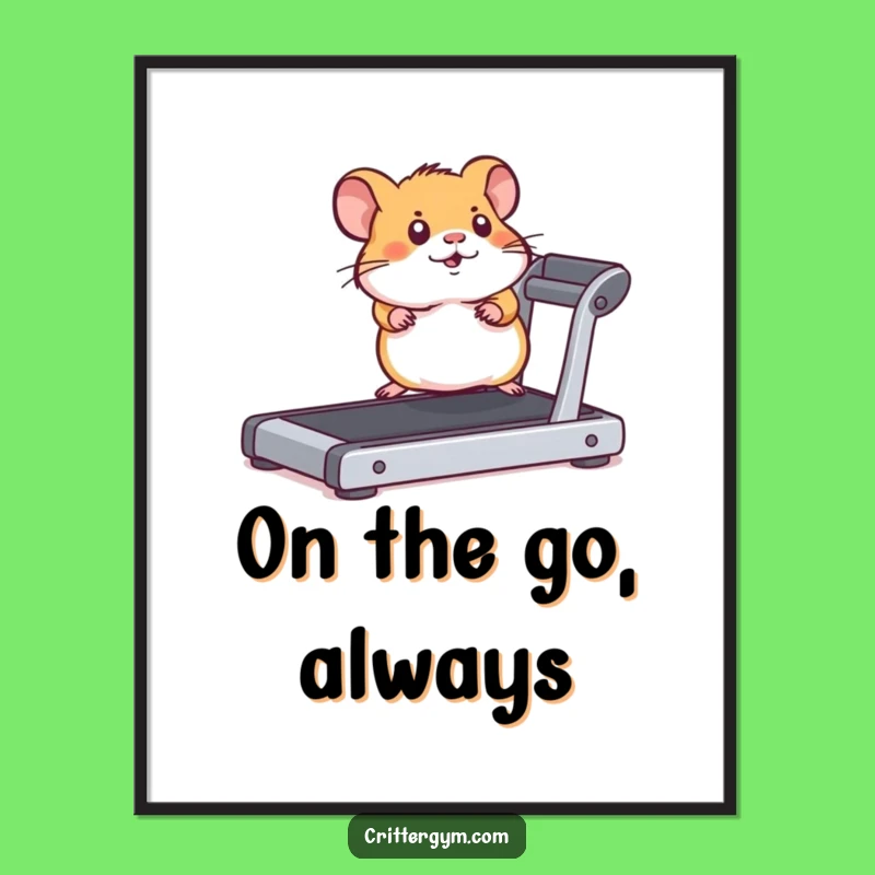 Funny Hamster Treadmill Digital Art: Instant Motivation and Humor
