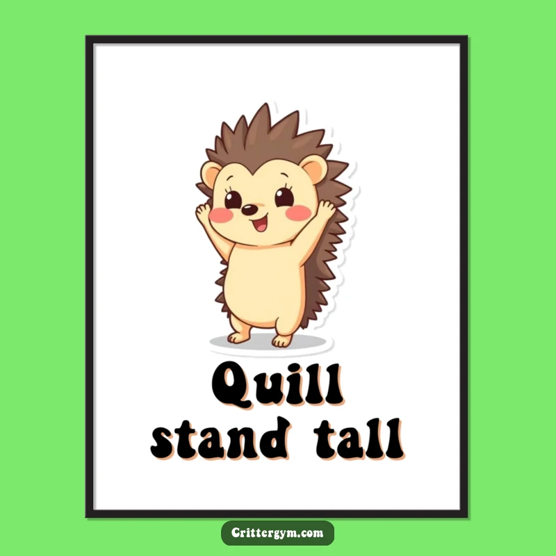 Funny Hedgehog Handstand Digital Print: Instant Whimsy with Hilarious Hedgehog Art